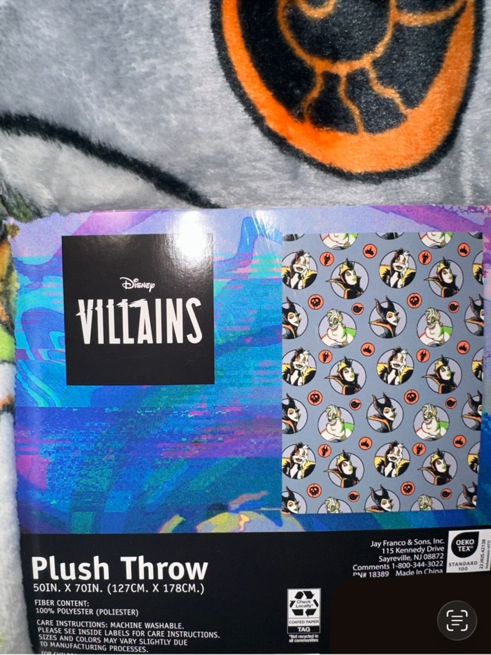 Disney Villains Plush Throw Blanket with Ursula & Maleficent - Picture 2 of 2